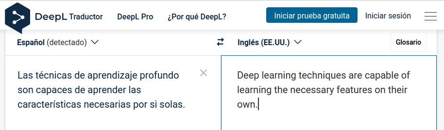 Traductor automático basado en $deep$ $learning$.